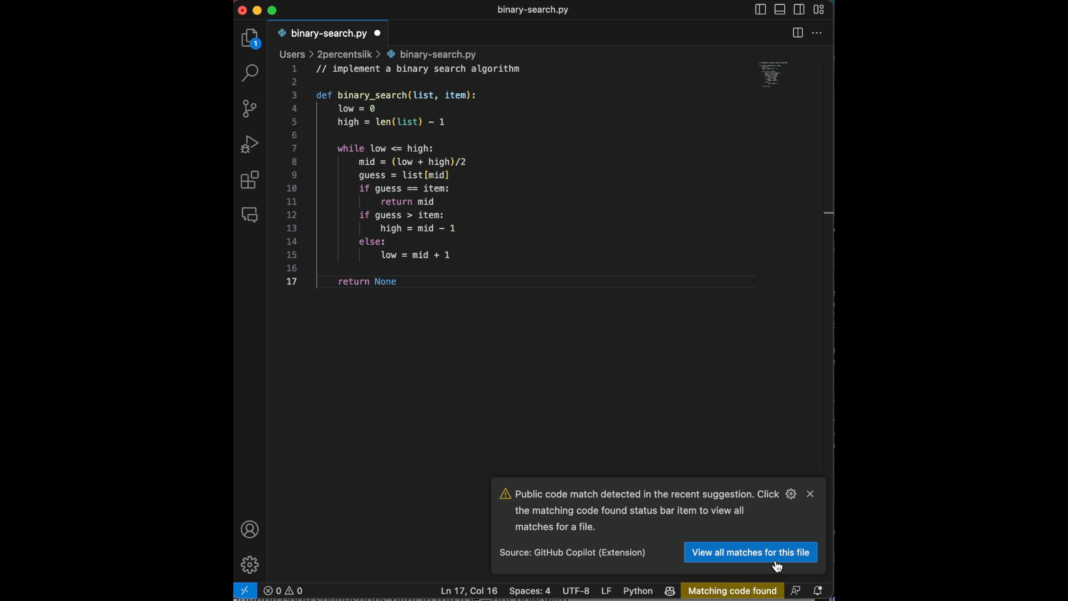 GitHub Copilot can now tell developers when its suggestions match code in a public repository